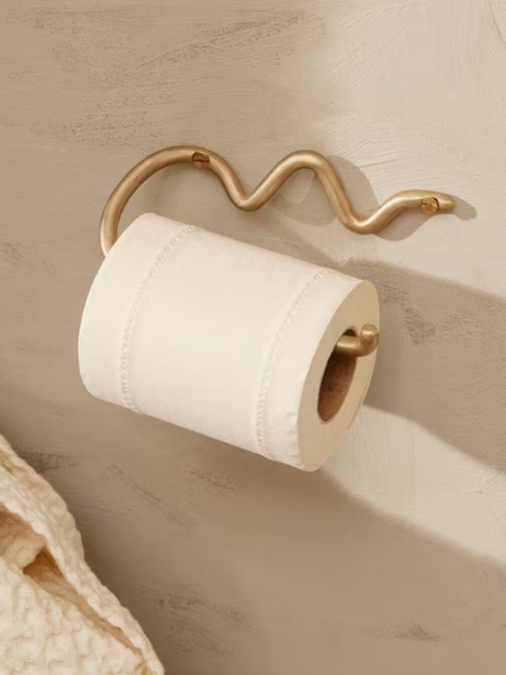 Ferm Living Curvature Toilet Paper Holder in Brass